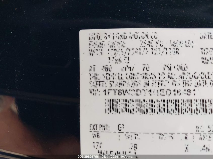 2017 Ford F-350 Platinum VIN: 1FT8W3DT1HED16481 Lot: 39626756