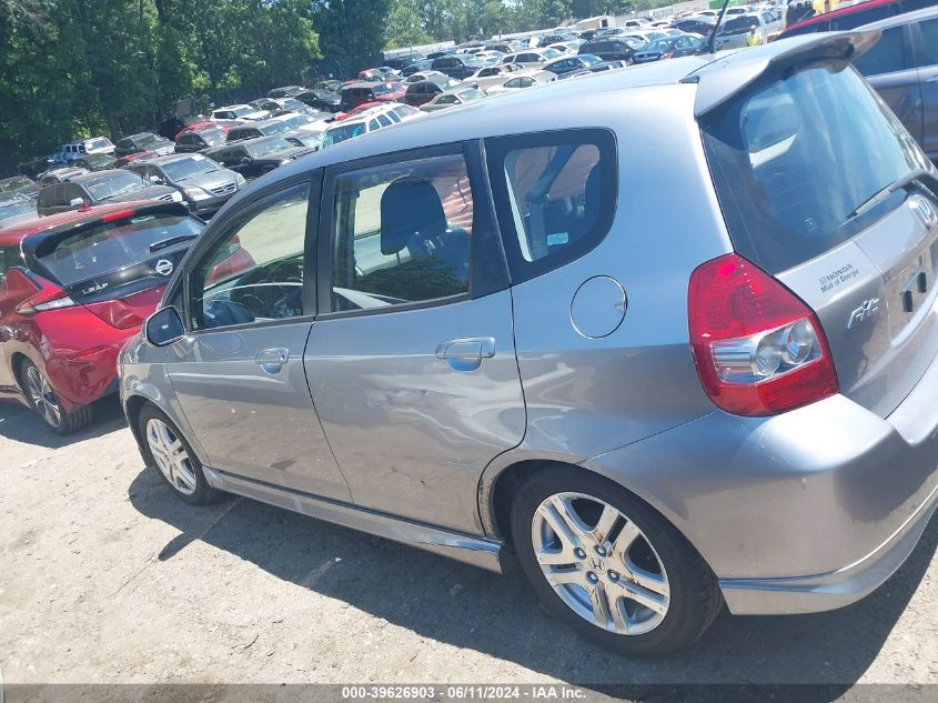 2007 Honda Fit Sport VIN: JHMGD38607S031159 Lot: 39626903