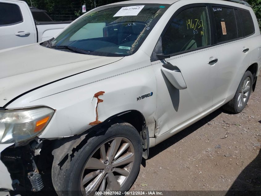 2008 Toyota Highlander Hybrid Limited VIN: JTEEW44A082002843 Lot: 39627062