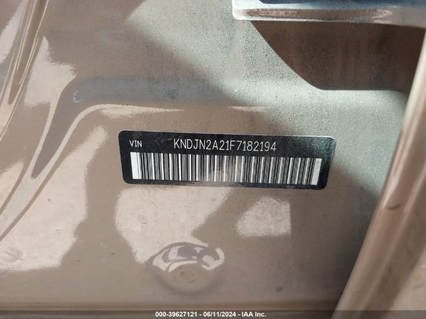 2015 Kia Soul VIN: KNDJN2A21F7182194 Lot: 39627121