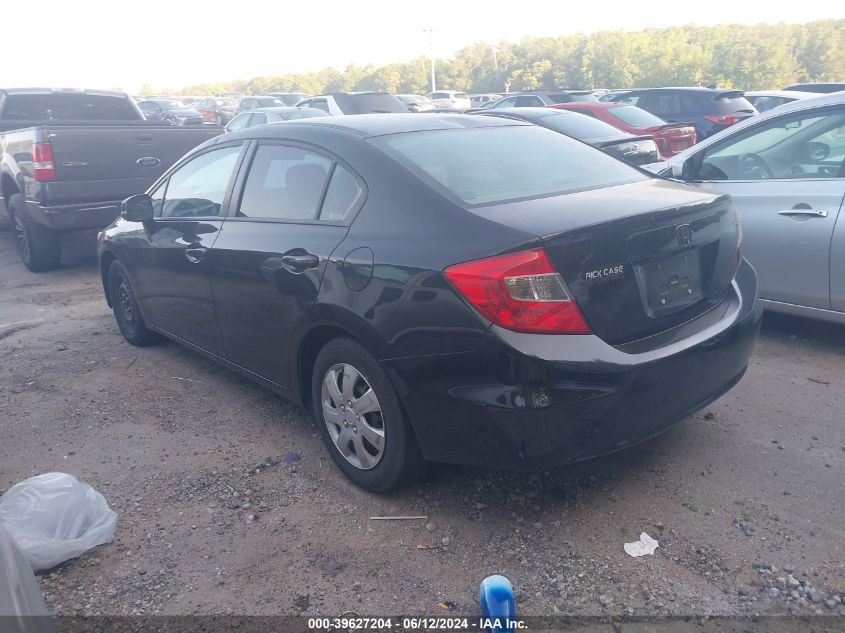 2012 Honda Civic Lx VIN: 19XFB2F55CE060273 Lot: 39627204