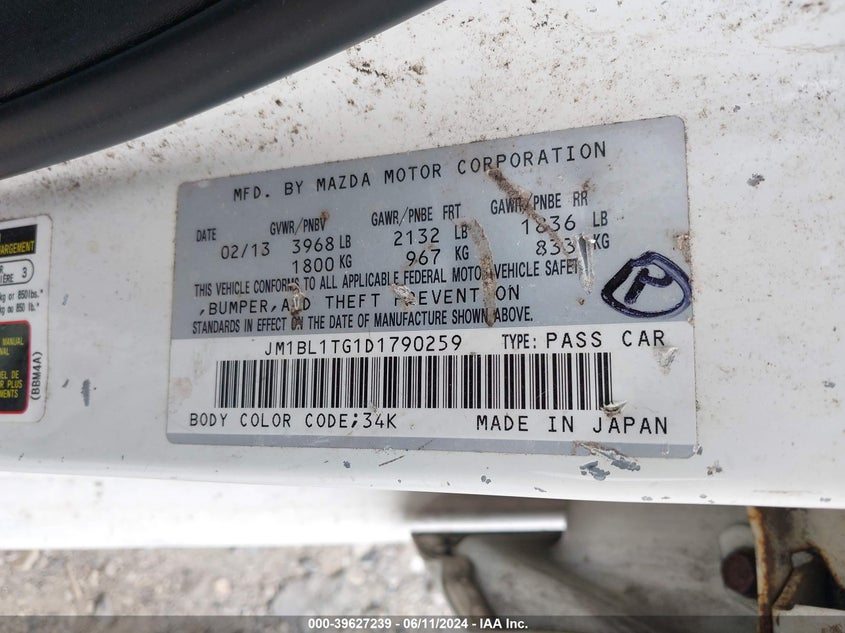 2013 MAZDA MAZDA3 I SV - JM1BL1TG1D1790259