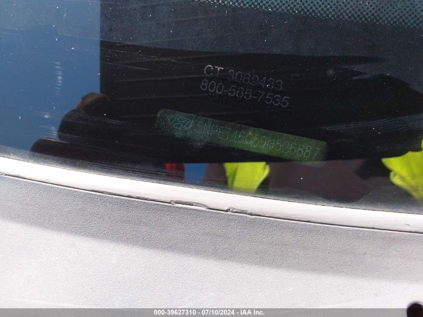 2009 Hyundai Sonata Gls VIN: 5NPET46C59H526887 Lot: 39627310