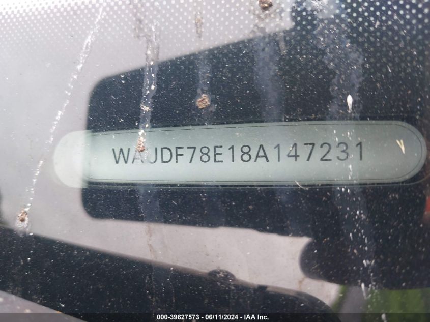 2008 Audi A4 2.0T/2.0T Special Edition VIN: WAUDF78E18A147231 Lot: 39627573