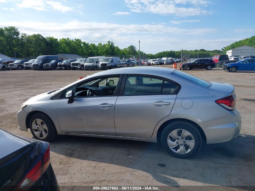 2013 Honda Civic Lx VIN: 2HGFB2F50DH579755 Lot: 39627682