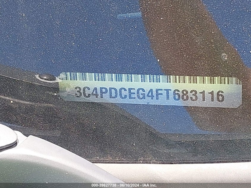 2015 Dodge Journey R/T VIN: 3C4PDCEG4FT683116 Lot: 39627738