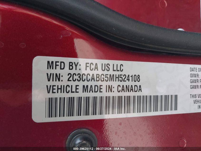 2C3CCABG5MH524108 2021 Chrysler 300 300S