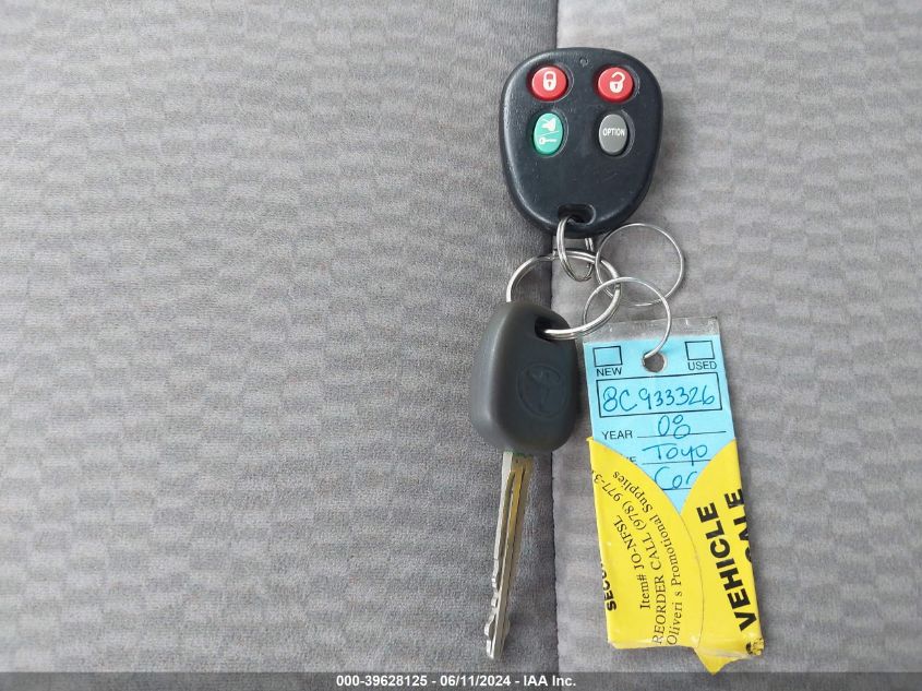 2008 Toyota Corolla Le VIN: 2T1BR32E08C933326 Lot: 39628125