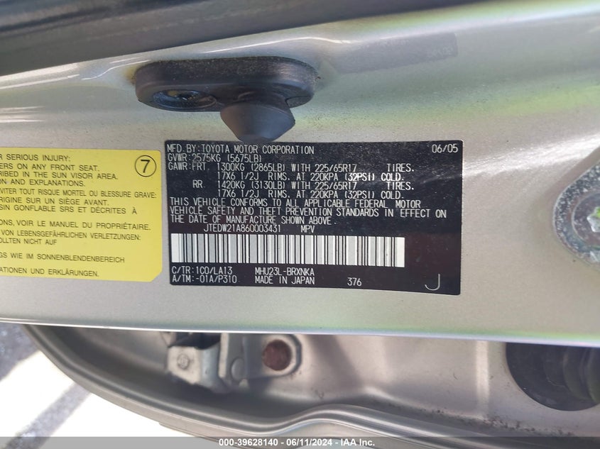JTEDW21A860003431 2006 TOYOTA HIGHLANDER photo no. 9