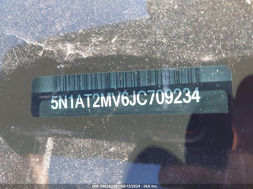 2018 Nissan Rogue Sv VIN: 5N1AT2MV6JC709234 Lot: 39628225