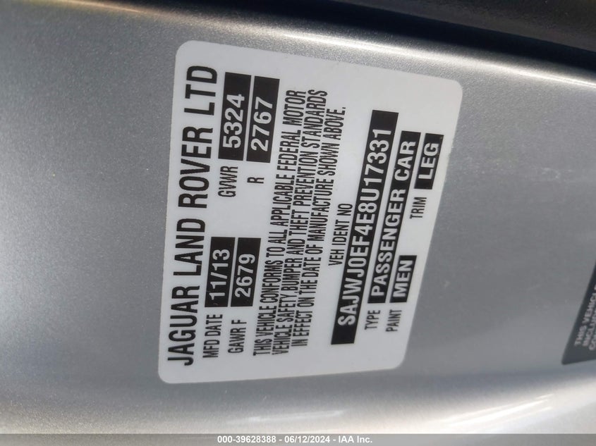 2014 JAGUAR XF V6 SC - SAJWJ0EF4E8U17331