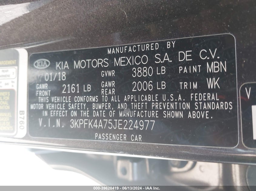 2018 KIA FORTE LX - 3KPFK4A75JE224977