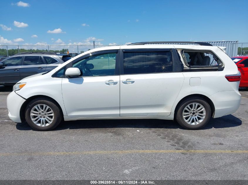 2015 Toyota Sienna Xle 8 Passenger VIN: 5TDYK3DC5FS542185 Lot: 39628514