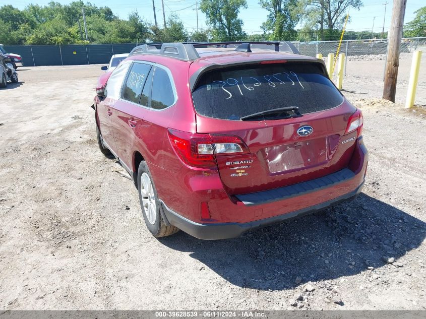 2016 Subaru Outback 2.5I Premium VIN: 4S4BSBFC2G3341968 Lot: 39628539