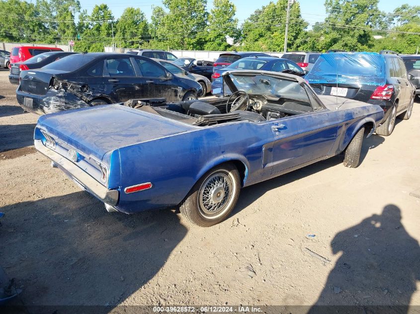 1968 Ford Mustang VIN: 8F03T185825 Lot: 39628572