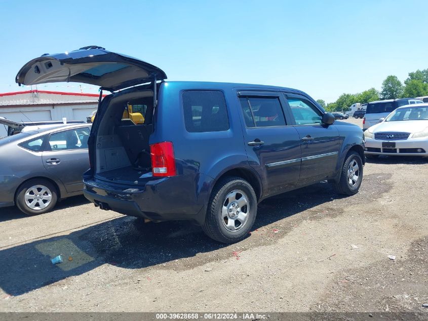 2011 Honda Pilot Lx VIN: 5FNYF4H26BB091391 Lot: 39628658