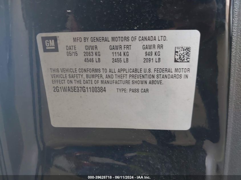 2016 CHEVROLET IMPALA LIMITED LS - 2G1WA5E37G1100384