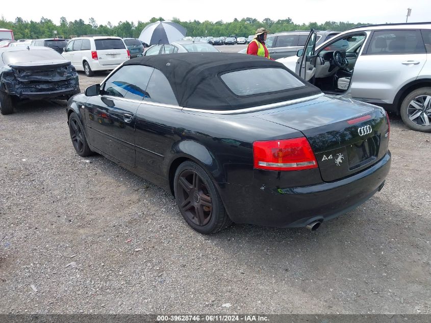 2007 Audi A4 2.0T VIN: WAUAF48H47K029789 Lot: 39628746