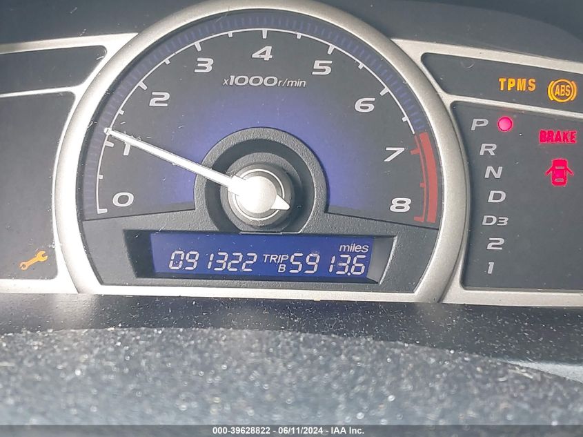 2009 Honda Civic Lx VIN: 2HGFA165X9H536058 Lot: 39628822