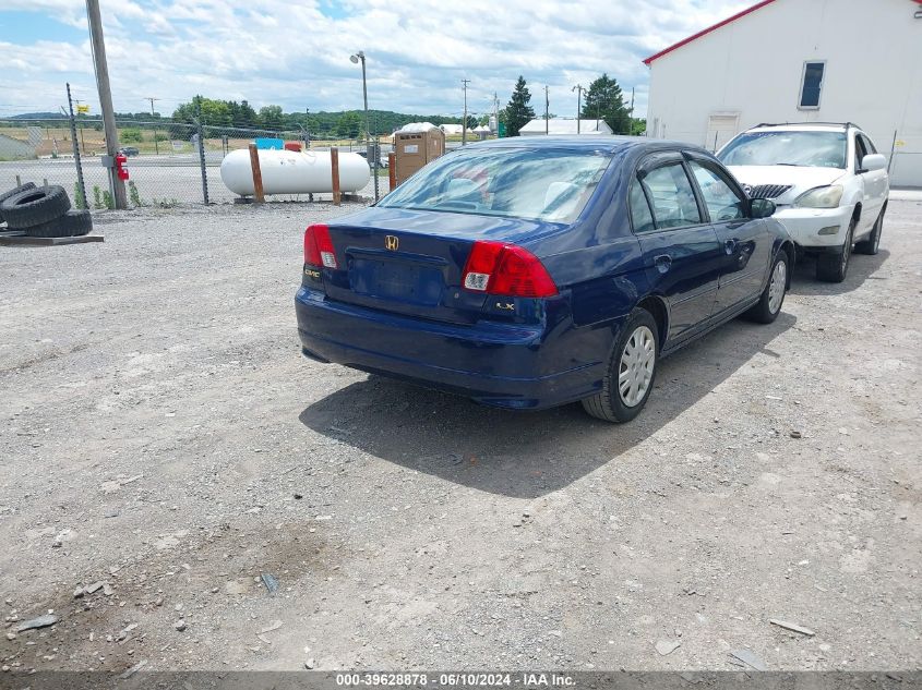 2004 Honda Civic Lx VIN: 2HGES155X4H521689 Lot: 39628878