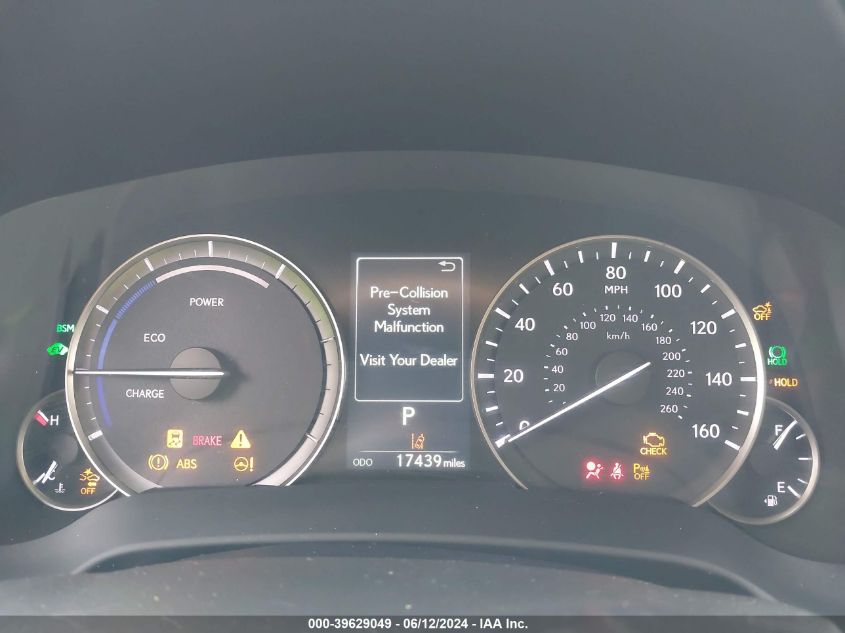 2022 Lexus Rx 450H VIN: 2T2HGMDA0NC078487 Lot: 39629049