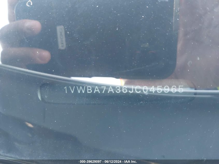 2018 Volkswagen Passat 2.0T Se VIN: 1VWBA7A36JC045965 Lot: 39629097