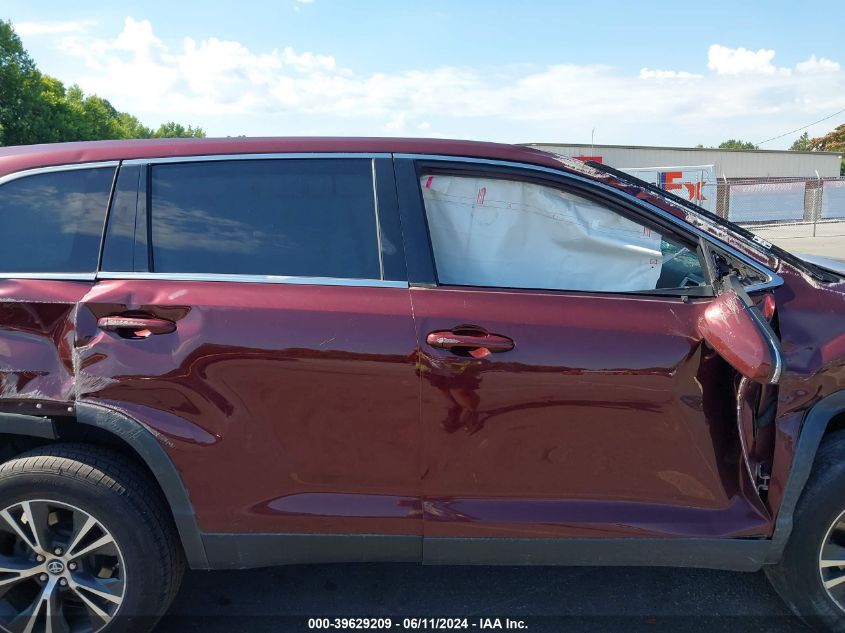 2019 Toyota Highlander Le VIN: 5TDZZRFHXKS324667 Lot: 39629209
