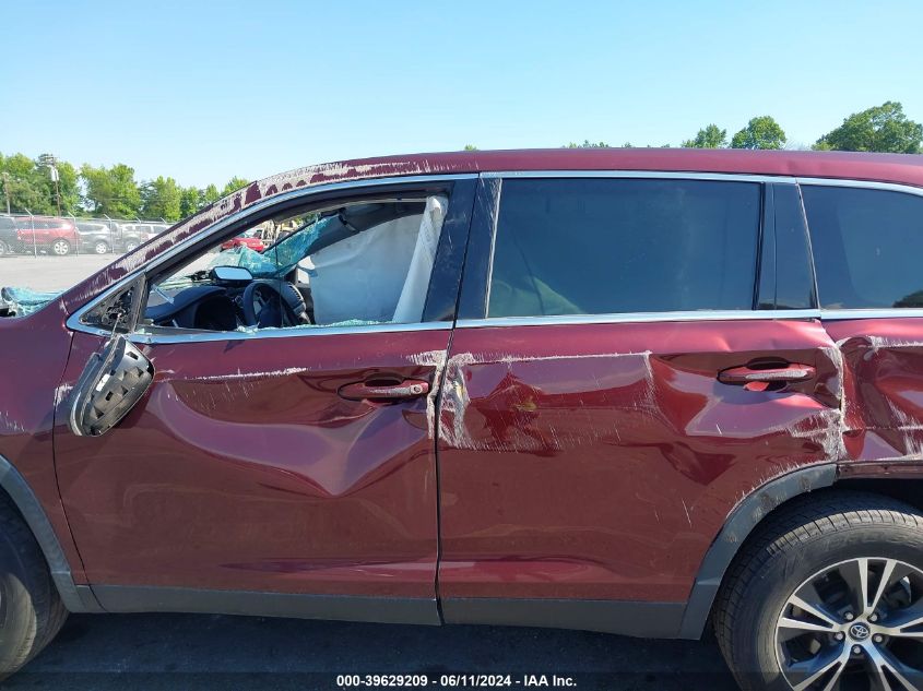 2019 Toyota Highlander Le VIN: 5TDZZRFHXKS324667 Lot: 39629209