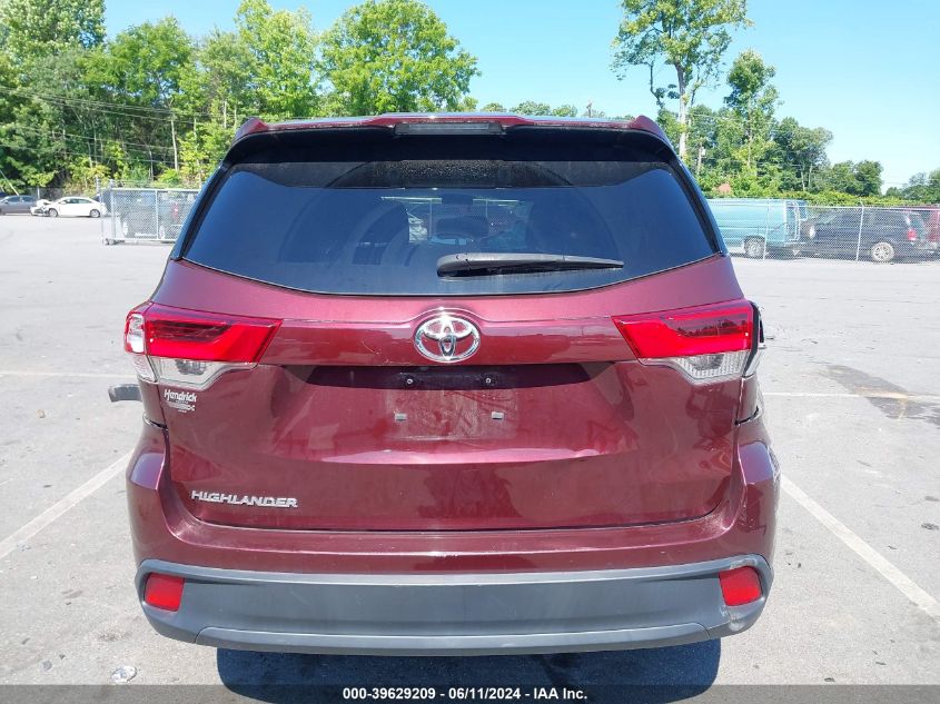 2019 Toyota Highlander Le VIN: 5TDZZRFHXKS324667 Lot: 39629209