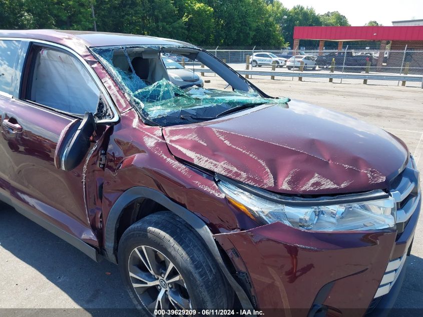 2019 Toyota Highlander Le VIN: 5TDZZRFHXKS324667 Lot: 39629209