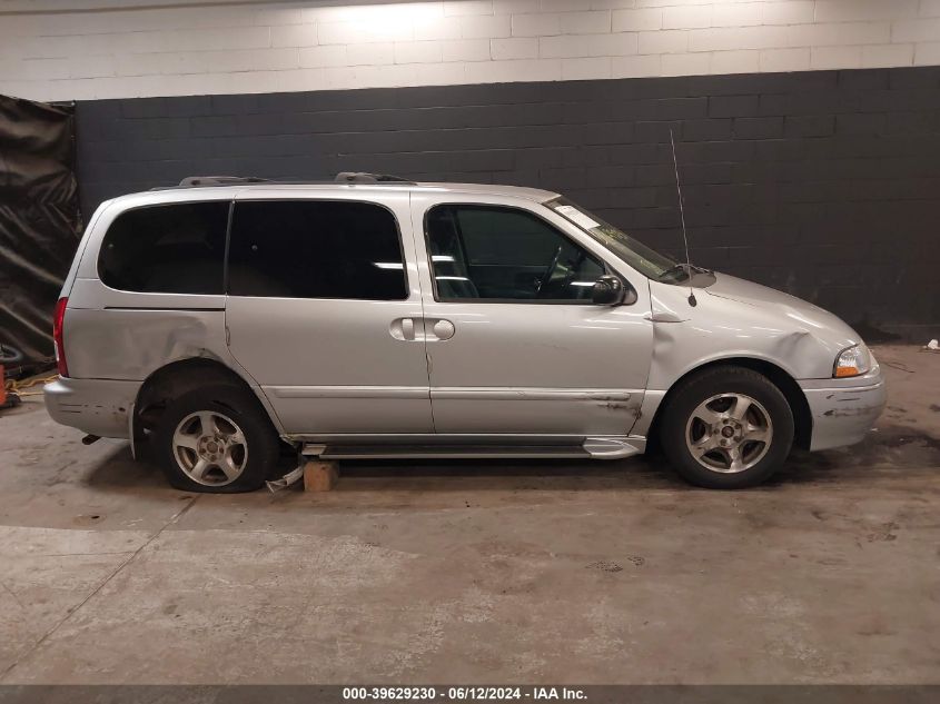 2002 Nissan Quest Se VIN: 4N27N16T82D813918 Lot: 39629230