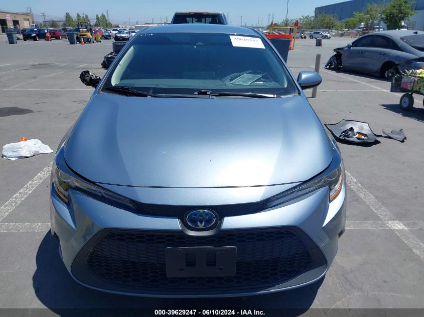 2021 Toyota Corolla Hybrid Le VIN: JTDEAMDE1MJ011718 Lot: 39629247