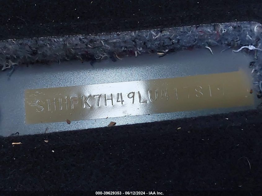 2020 Honda Civic Sport VIN: SHHFK7H49LU417819 Lot: 39629353