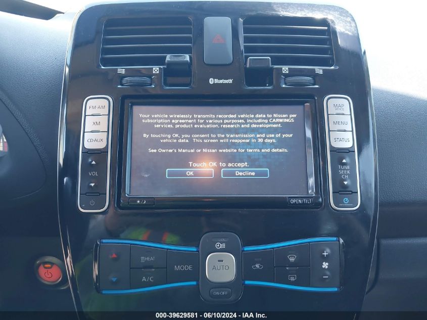 2014 Nissan Leaf Sl VIN: 1N4AZ0CP0EC339470 Lot: 39629581