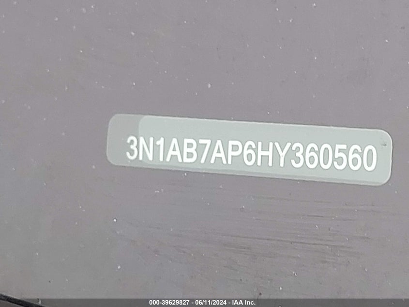 2017 Nissan Sentra S VIN: 3N1AB7AP6HY360560 Lot: 39629827