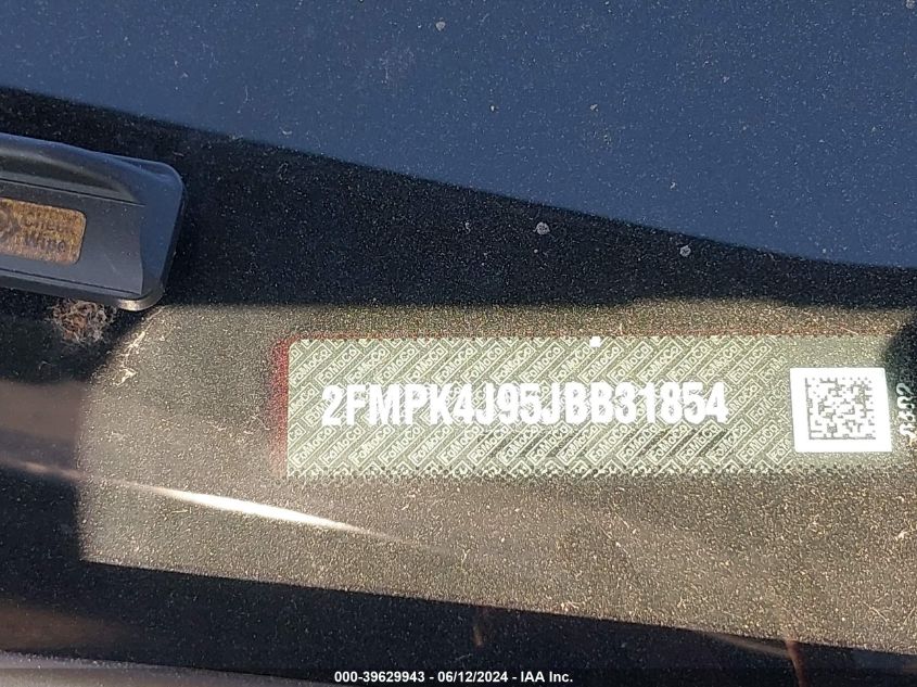 2018 Ford Edge Sel VIN: 2FMPK4J95JBB31854 Lot: 39629943