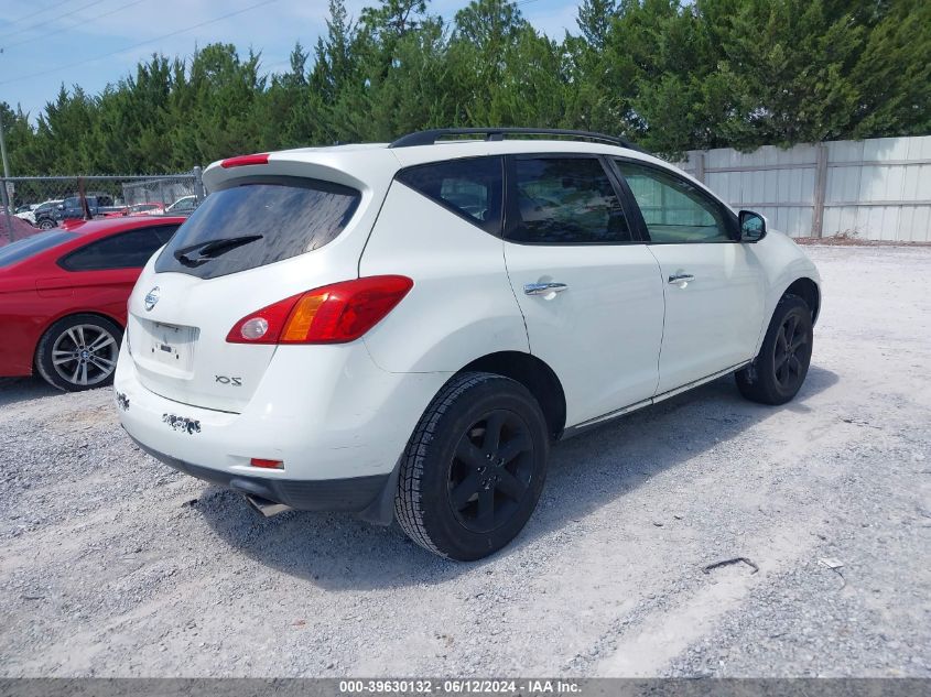 2009 Nissan Murano S VIN: JN8AZ18U79W014824 Lot: 39630132