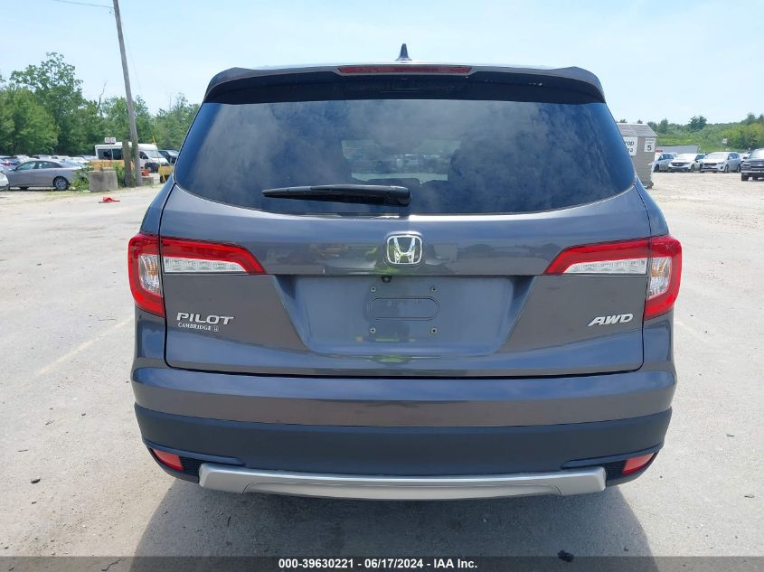 2019 Honda Pilot Ex-L VIN: 5FNYF6H55KB087323 Lot: 39630221