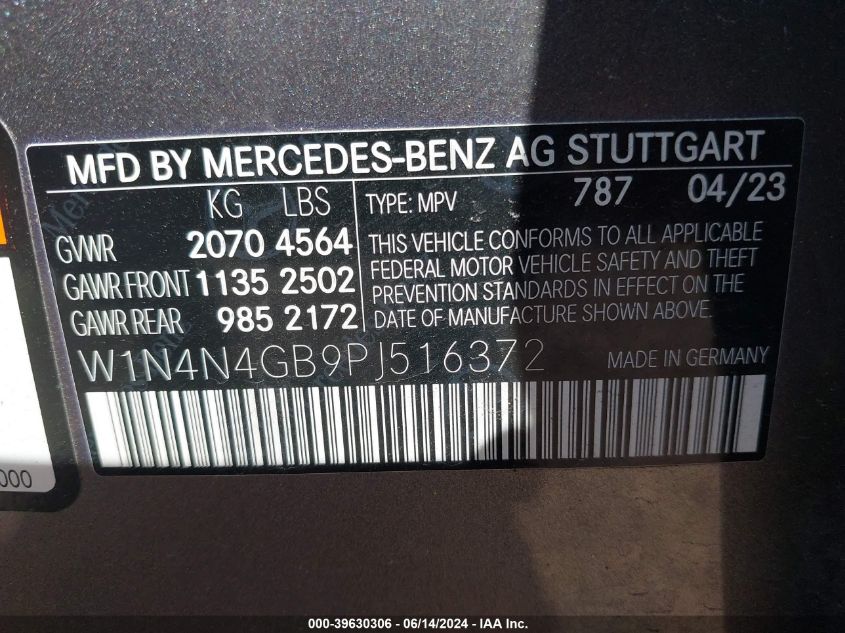 2023 Mercedes-Benz Gla 250 VIN: W1N4N4GB9PJ516372 Lot: 39630306