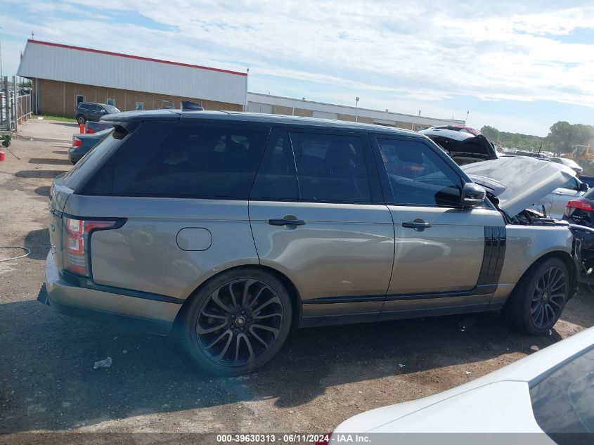 2017 Land Rover Range Rover 3.0L V6 Turbocharged Diesel Hse Td6 VIN: SALGS2FK5HA376186 Lot: 39630313