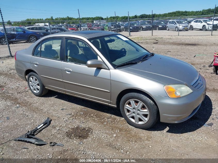 2003 Honda Civic Ex VIN: 1HGES26703L001606 Lot: 39630406