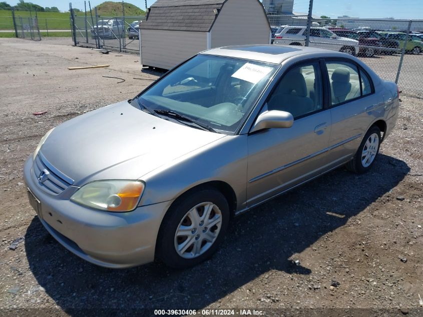 2003 Honda Civic Ex VIN: 1HGES26703L001606 Lot: 39630406