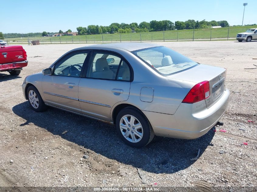 2003 Honda Civic Ex VIN: 1HGES26703L001606 Lot: 39630406