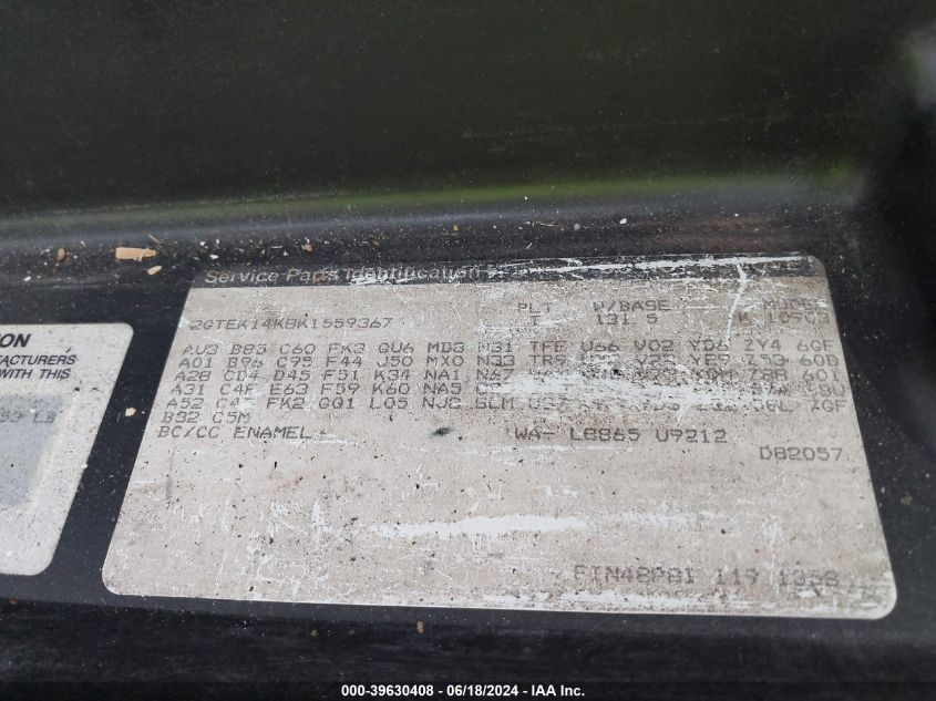 1989 GMC Sierra K1500 VIN: 2GTEK14K8K1559367 Lot: 39630408