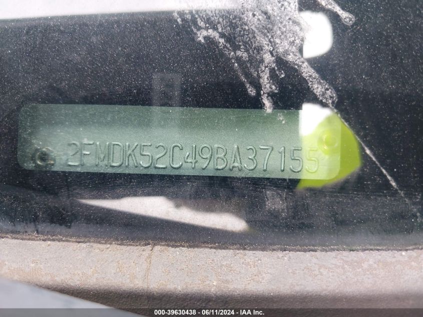 2009 Ford Flex Sel VIN: 2FMDK52C49BA37155 Lot: 39630438