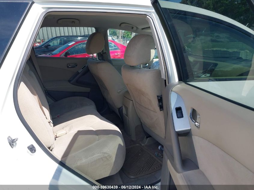 2009 Nissan Murano Sl VIN: JN8AZ18WX9W139821 Lot: 39630439