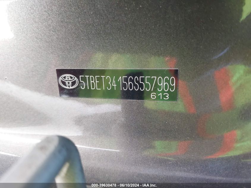 2006 Toyota Tundra Sr5 V8 VIN: 5TBET34156S557969 Lot: 39630478