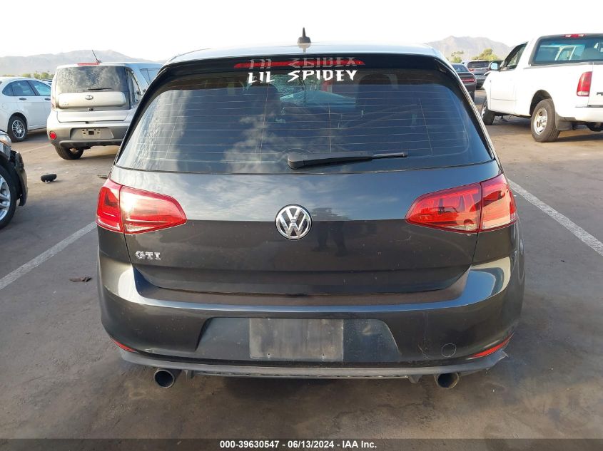 2015 Volkswagen Golf Gti 2.0T Se 4-Door VIN: 3VW4T7AU3FM017056 Lot: 39630547