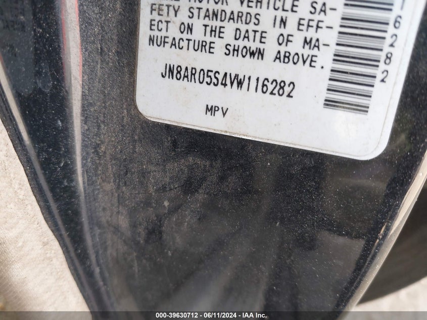 1997 Nissan Pathfinder Le/Xe VIN: JN8AR05S4VW116282 Lot: 39630712