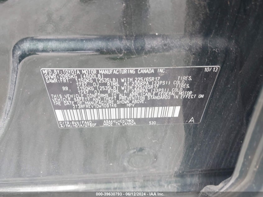 2013 TOYOTA RAV4 XLE - 2T3RFREV1DW109146